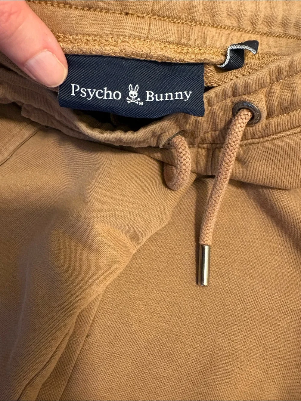 Psycho Bunny Kids Cargo Sweatpants Drawstring Size Small 7/8 Brown Tan